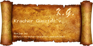 Kracher Gusztáv névjegykártya